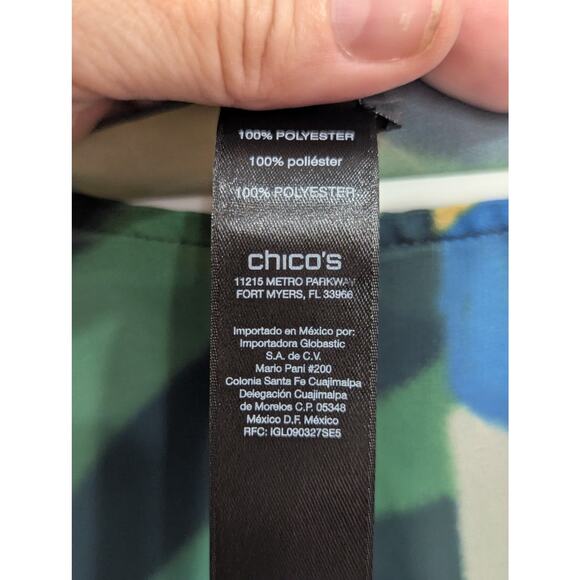 Chico's Black label Traveler's collection pretty mod Drama blouse size 2 - Picture 4 of 11